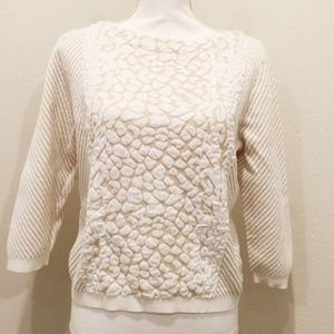 Beige & White Worthington Animal Print Sweater